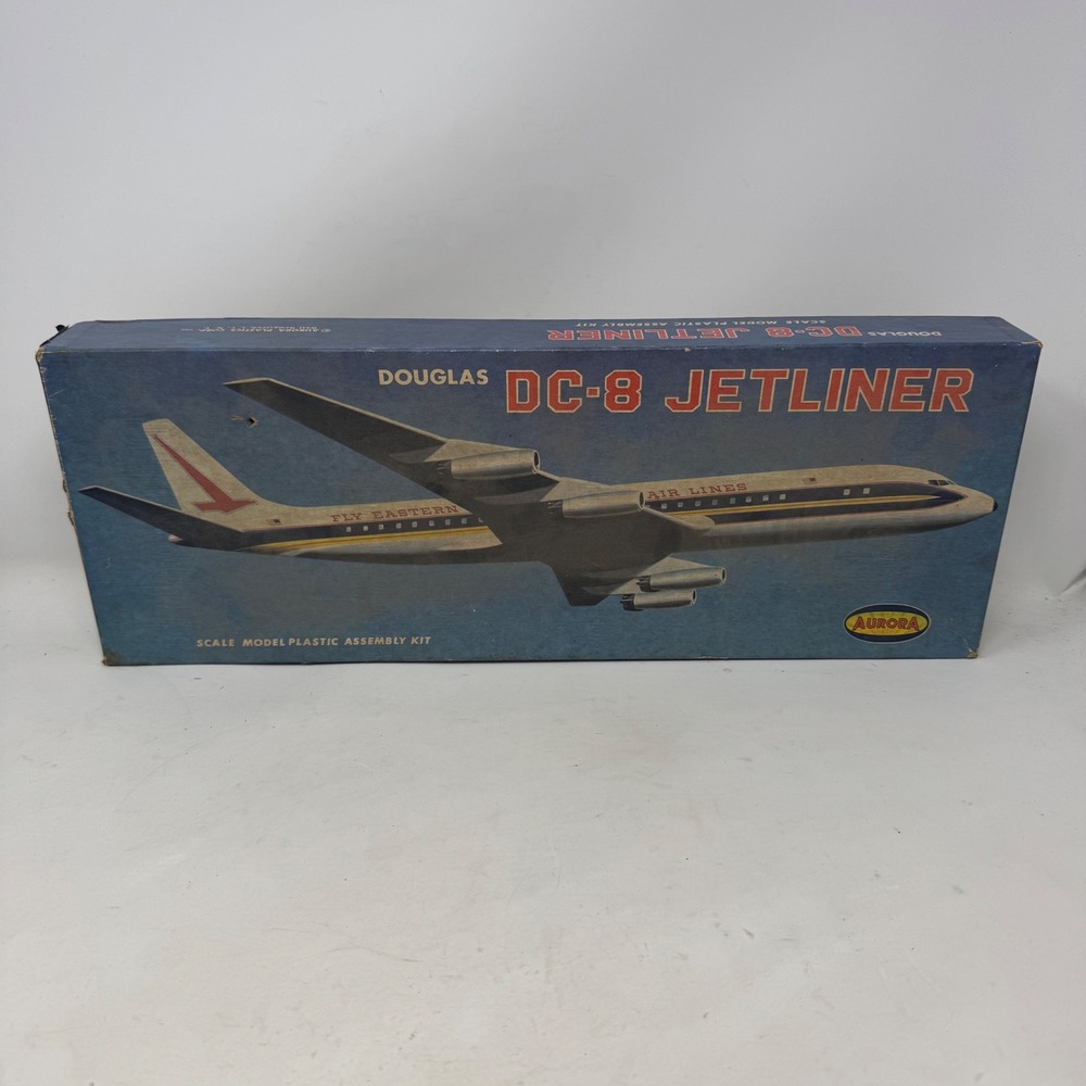 Vintage 1960 Aurora Douglas DC-8 Jetliner Model Kit 388-249 Eastern Air Lines